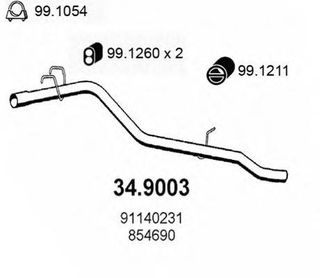 ASSO 349003 Труба вихлопного газу