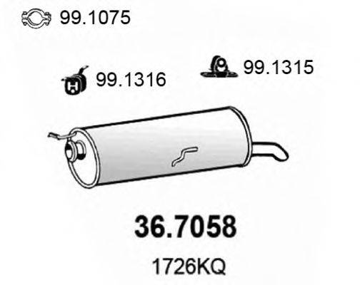 ASSO 367058 Глушник вихлопних газів кінцевий