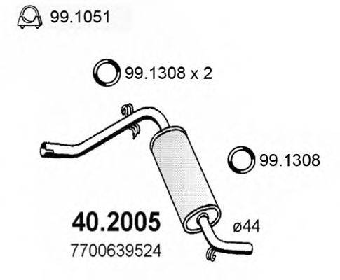 ASSO 402005 Передглушувач вихлопних газів