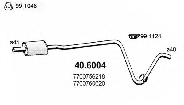 ASSO 406004 Середній глушник вихлопних газів