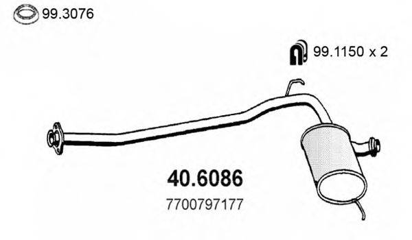 ASSO 406086 Середній глушник вихлопних газів