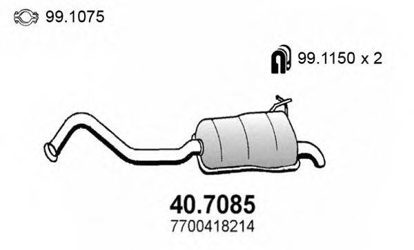 ASSO 407085 Глушник вихлопних газів кінцевий