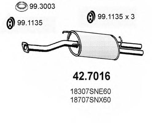 ASSO 427016 Глушник вихлопних газів кінцевий