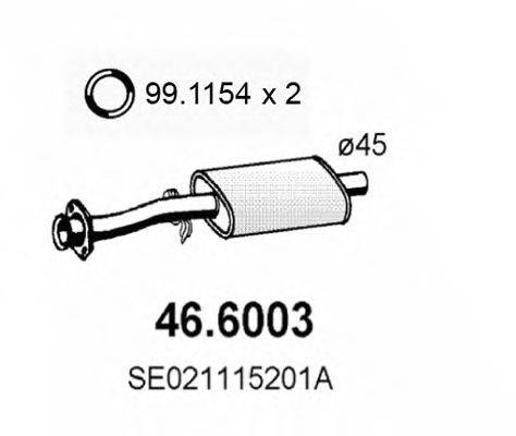 ASSO 466003 Середній глушник вихлопних газів