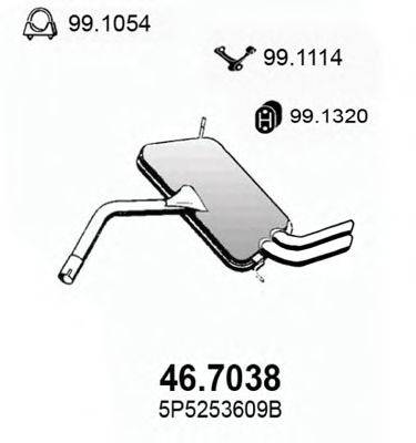 ASSO 467038 Глушник вихлопних газів кінцевий