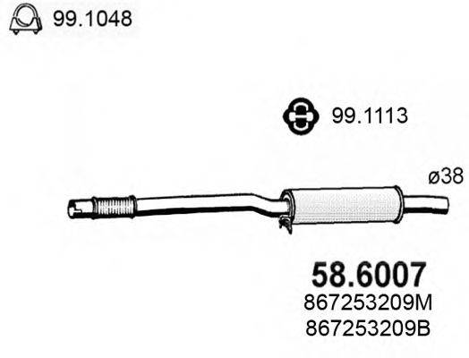 ASSO 586007 Середній глушник вихлопних газів