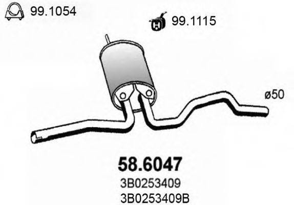 ASSO 586047 Середній глушник вихлопних газів