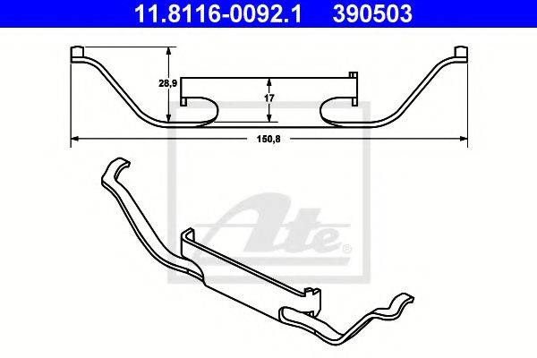 ATE 11811600921 Пружина, гальмівний супорт