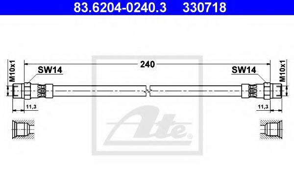 ATE 83620402403 Гальмівний шланг