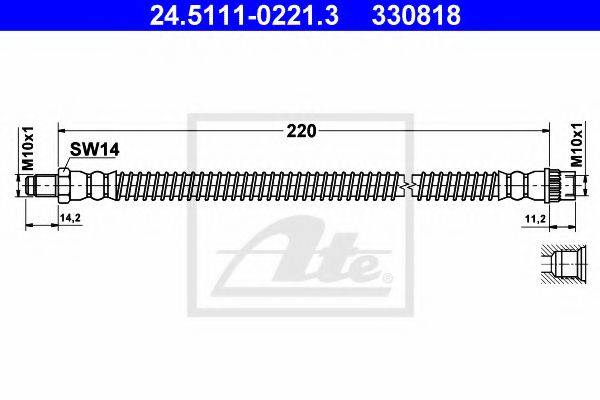 ATE 24511102213 Гальмівний шланг