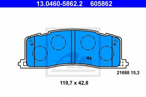 ATE 13046058622 Комплект гальмівних колодок, дискове гальмо