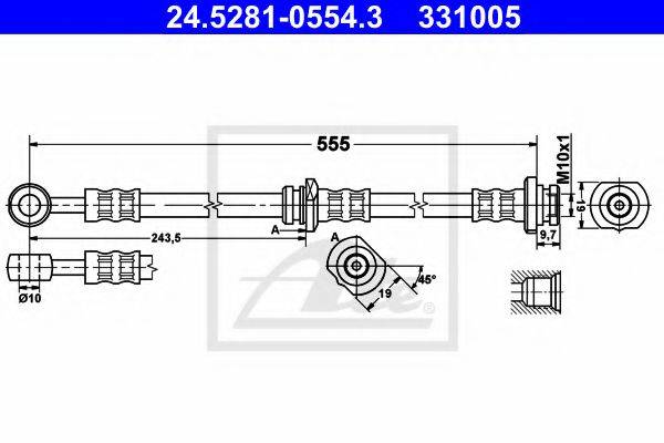 ATE 24528105543 Гальмівний шланг