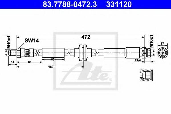 ATE 83778804723 Гальмівний шланг
