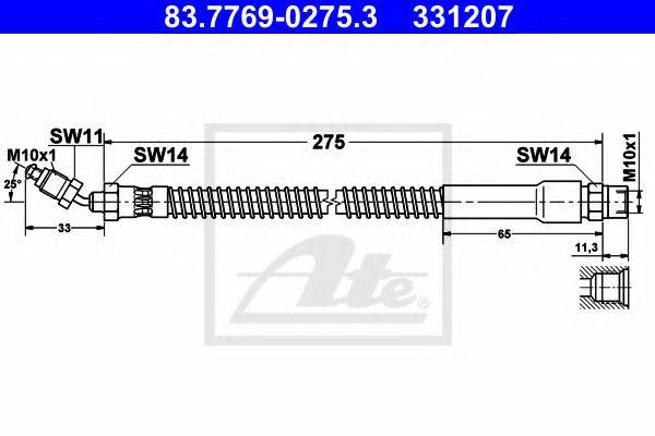 ATE 83776902753 Гальмівний шланг