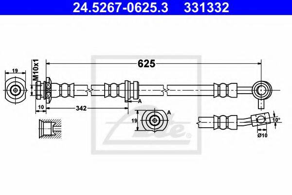 ATE 24526706253 Гальмівний шланг