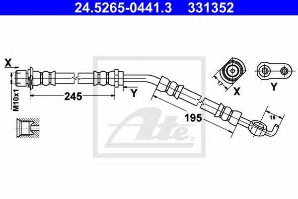 ATE 24526504413 Гальмівний шланг