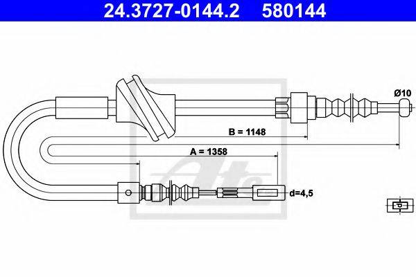 ATE 24372701442 Трос, стоянкова гальмівна система