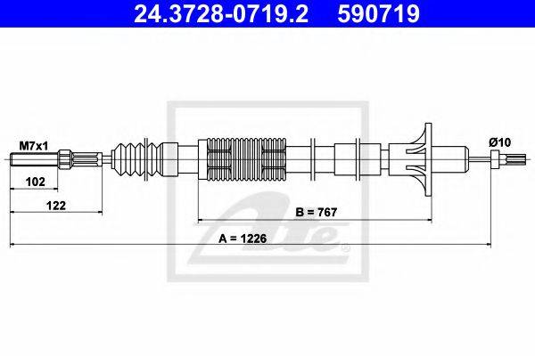 ATE 24372807192 Трос, управління зчепленням