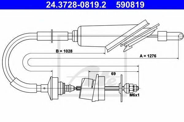 ATE 24372808192 Трос, управління зчепленням