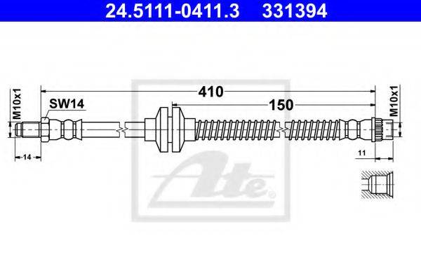 ATE 24511104113 Гальмівний шланг