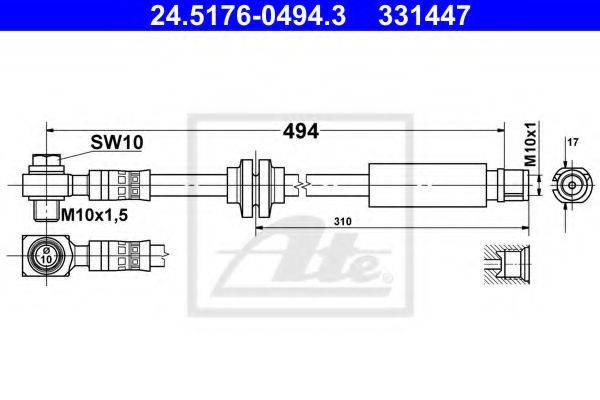 ATE 24517604943 Гальмівний шланг