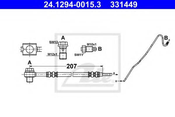 ATE 24129400153 Гальмівний шланг