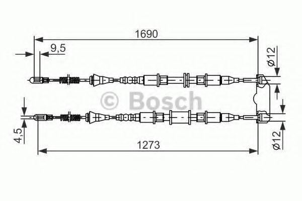 BOSCH 1987477129 Трос, стоянкова гальмівна система