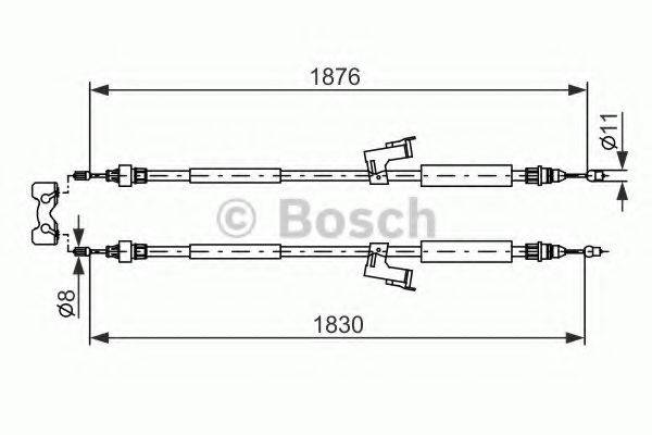 BOSCH 1987477202 Трос, стоянкова гальмівна система