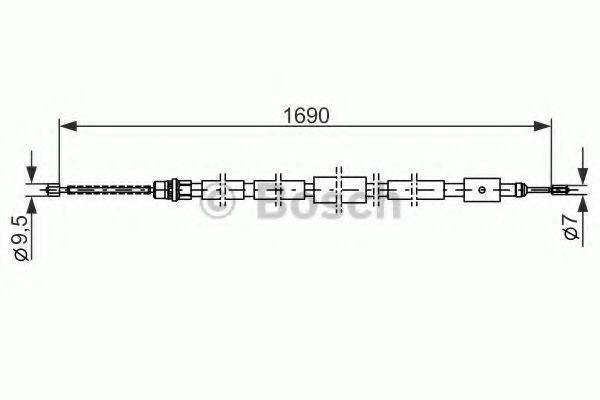 BOSCH 1987477434 Трос, стоянкова гальмівна система