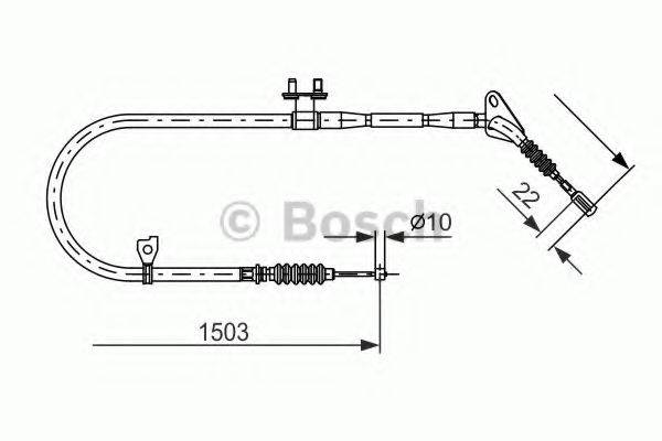 BOSCH 1987477493 Трос, стоянкова гальмівна система