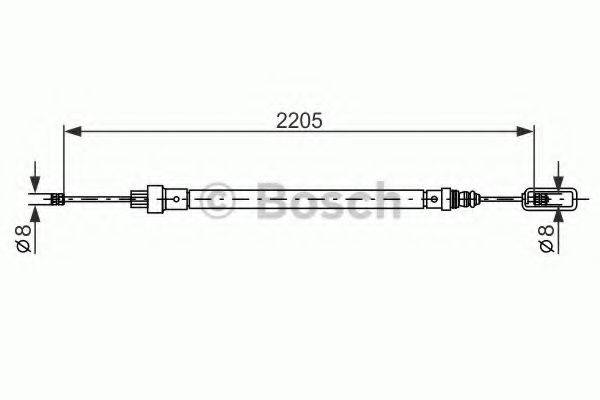 BOSCH 1987477524 Трос, стоянкова гальмівна система