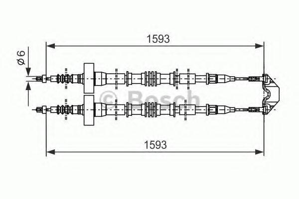 BOSCH 1987477527 Трос, стоянкова гальмівна система