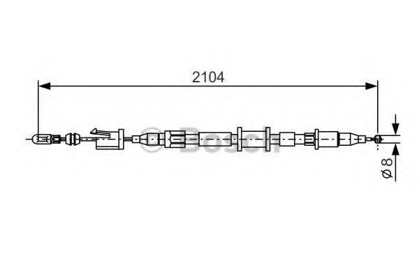 BOSCH 1987477682 Трос, стоянкова гальмівна система