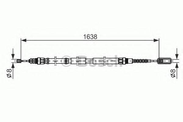 BOSCH 1987477688 Трос, стоянкова гальмівна система