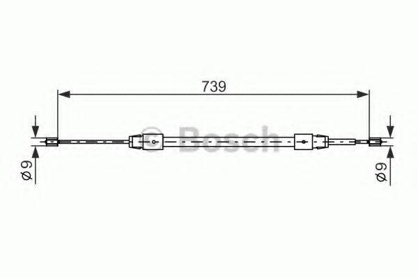 BOSCH 1987477691 Трос, стоянкова гальмівна система