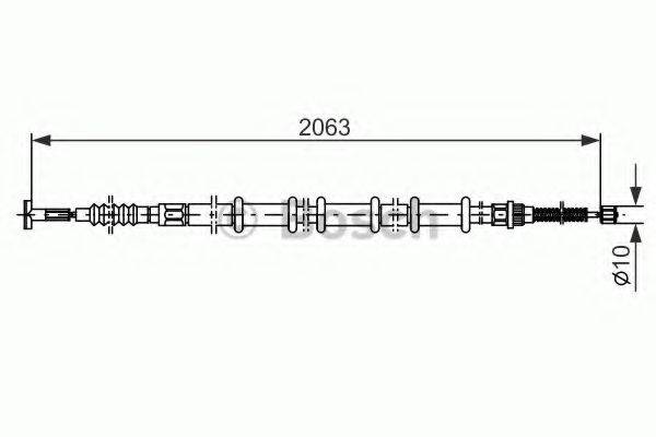 BOSCH 1987477729 Трос, стоянкова гальмівна система