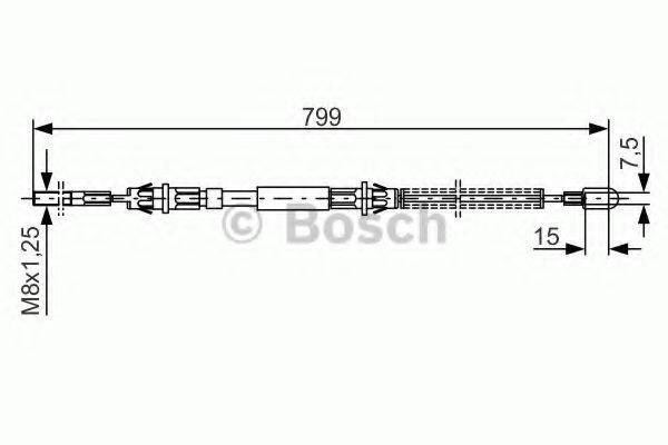 BOSCH 1987477761 Трос, стоянкова гальмівна система