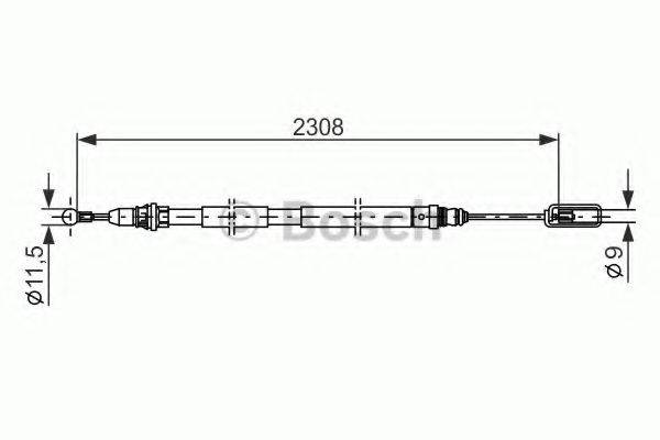 BOSCH 1987477953 Трос, стоянкова гальмівна система