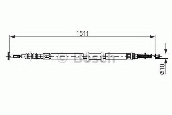 BOSCH 1987477968 Трос, стоянкова гальмівна система