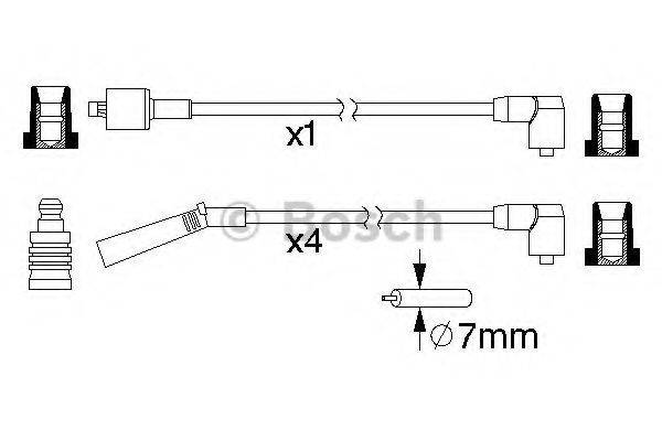 BOSCH 0986357196 Комплект дротів запалювання