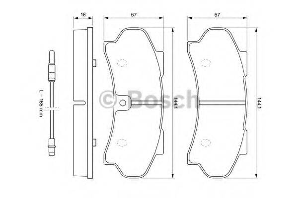 BOSCH 0986424046 Комплект гальмівних колодок, дискове гальмо