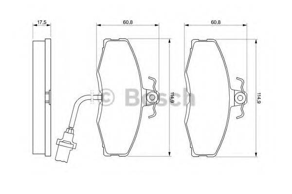 BOSCH 0986424381 Комплект гальмівних колодок, дискове гальмо