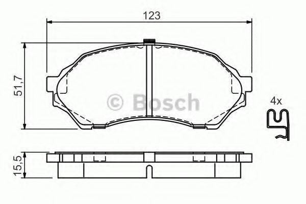 BOSCH 0986424610 Комплект гальмівних колодок, дискове гальмо