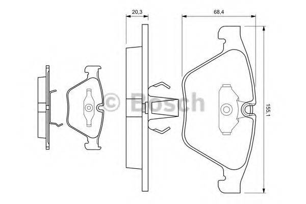 BOSCH 0986424651 Комплект гальмівних колодок, дискове гальмо