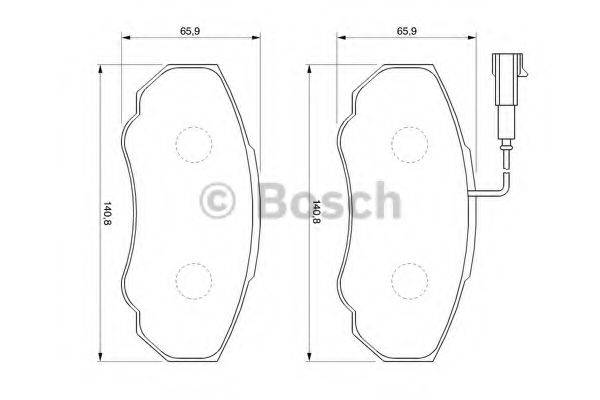 BOSCH 0986424703 Комплект гальмівних колодок, дискове гальмо