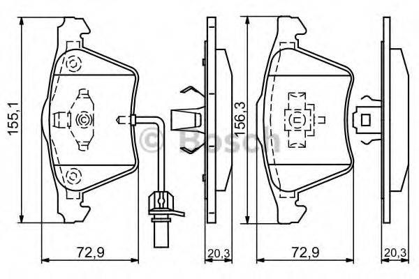 BOSCH 0986424806 Комплект гальмівних колодок, дискове гальмо