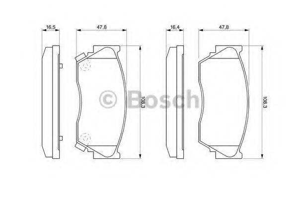 BOSCH 0986460997 Комплект гальмівних колодок, дискове гальмо