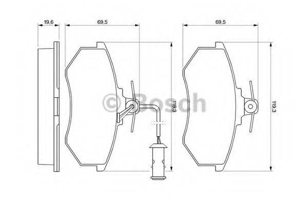 BOSCH 0986466693 Комплект гальмівних колодок, дискове гальмо