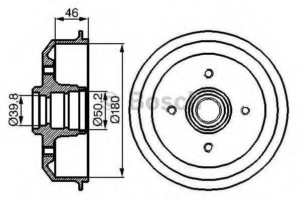 BOSCH 0986477015 Гальмівний барабан