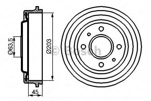 BOSCH 0986477115 Гальмівний барабан